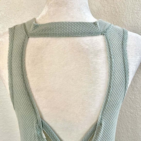 Flawless Green Fit & Flare Shirt Sun Dress Size Small Thin Knit Light Open Back - Picture 7 of 15